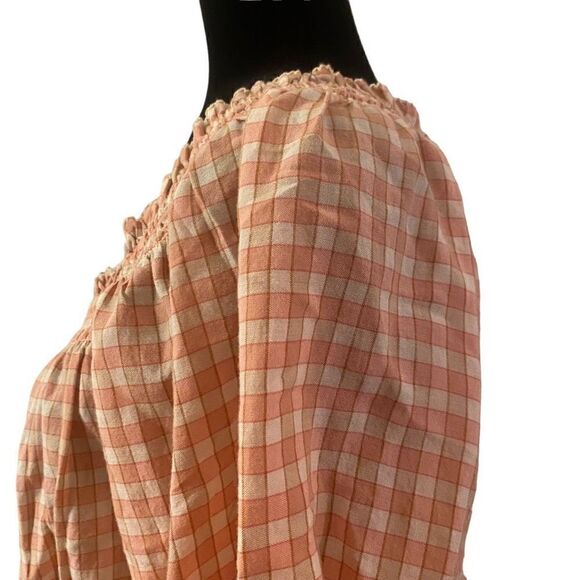 Old Navy Pink and White Plaid Boho Inspired Top Size L - Picture 6 of 11